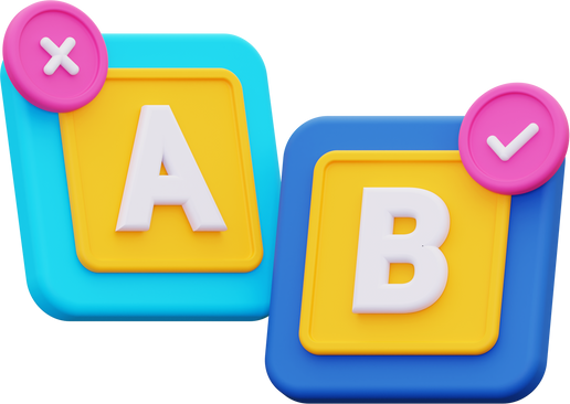 3d ab testing icon