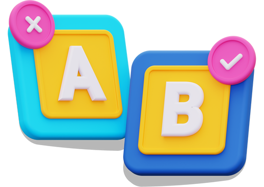 3d ab testing icon